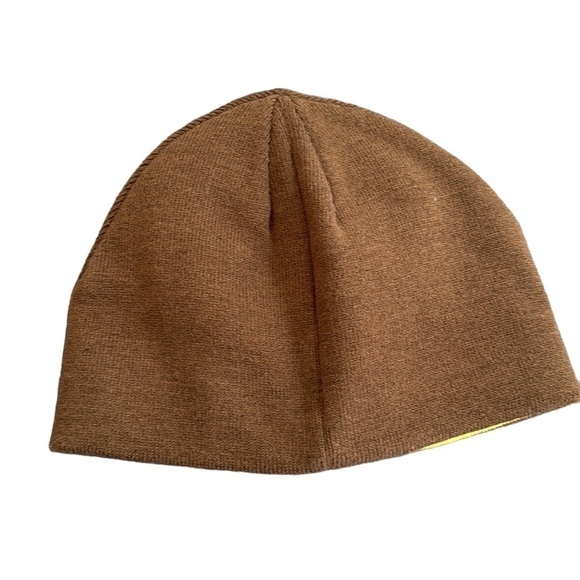 Harry Potter Adult Knit Beanie Hat Unisex Brown Gold Contrast Lining - Picture 2 of 7